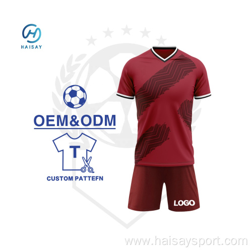 Factory Price Soccer Uniform Football Jerseys 100% Polyester Football Club Quick Dry Breathable Custom Logo Sports Wear Soccer